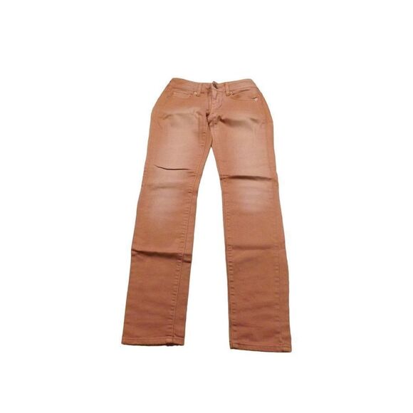 American Eagle Jeans Women Sz 0 Regular Skinny Stretch Peach Straight Leg - Picture 2 of 9